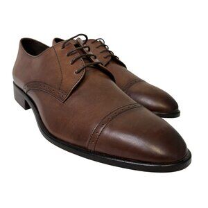NWOT Bruno Magli Nevil BM600617 Brown Leather Cap Toe Oxfords Shoes Size 11.5